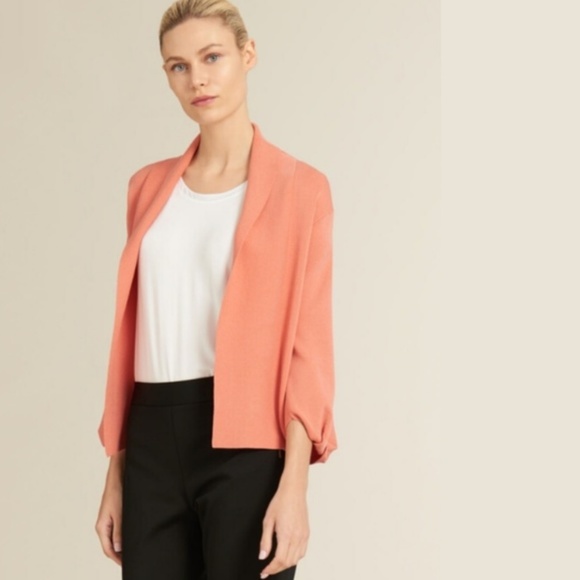 Donna Karan Sweaters - Donna Karen Knotted Sleeve Open Front Sweater